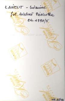 Łańcut, synagoga, opis na rewersie fotografii.