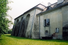 Łęczna, duża synagoga, widok od północnego zachodu.