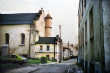 Lesko, synagoga, widok od strony północno-zachodniej.