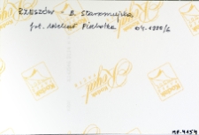 Rzeszów, Synagoga Staromiejska, opis na rewersie fotografii.