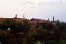 Sandomierz, fragment miasta z synagogą, widok z pl. św. Wojciecha.