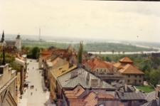 Sandomierz, fragment miasta z synagogą.