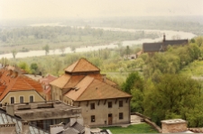 Sandomierz, synagoga, widok z Bramy Opatowskiej.
