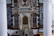 Włodawa, Wielka Synagoga, wnętrze, Aron ha-kodesz, fragment.