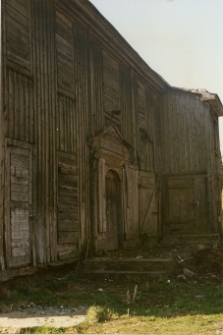 Żyżmory, synagoga drewniana, elewacja frontowa.