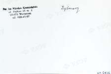 Żyżmory, synagoga drewniana, opis na rewersie fotografii.