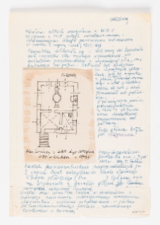 Chęciny, synagoga - opis i plan bożnicy.