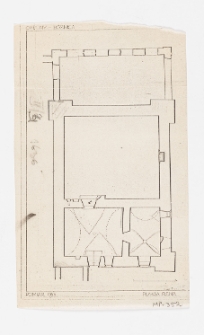 Chęciny, synagoga, plan.