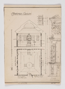 Chodorów, synagoga, rzut i przekrój.