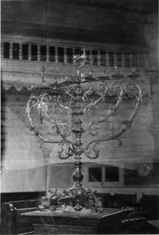 Grodno, synagoga, menora.