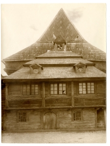 Zabłud&oacute;w, synagoga, ściana frontowa.