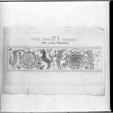 Zabłud&oacute;w, synagoga, dekoracja malarska, fryz w Sali Posiedzeń, rycina.