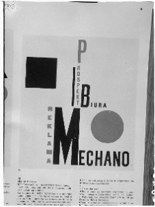 Berlewi, Henryk, Prospekt biura Reklama-Mechano, 1924, druk