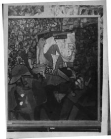 Blonder, Sasza, Scenka uliczna, 1933, olej