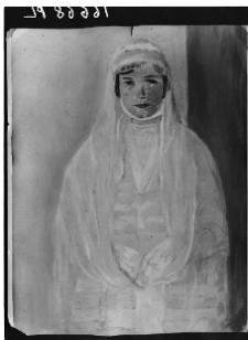 Gottlieb, Leopold, kobieta w sukni ślubnej, olej