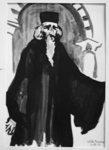Hiszpańska-Neumann, Maria, Mnich z klasztoru Rylskiego, 1954, rysunek