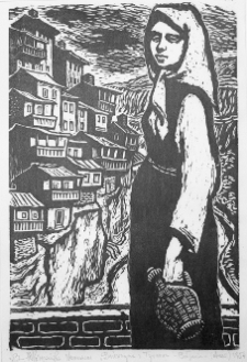 Hiszpańska-Neumann, Maria, Bułgaria - dziewczyna z Tyrnowa, 1954, drzeworyt
