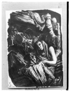 Hiszpańska, Maria, Sypialnia, 1946, rysunek