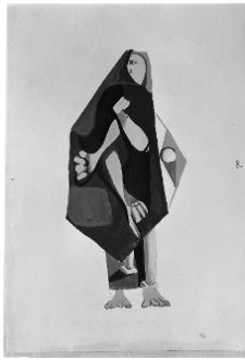 Kantor, Tadeusz, Projekt kostiumu do sztuki Nazim Hikmeta, "Legenda o miłości, 1954, gwasz