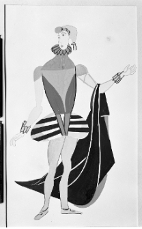 Kantor, Tadeusz, Projekt kostiumu do sztuki "Miarka za miarkę, W. Shakespear'a, 1954, gwasz