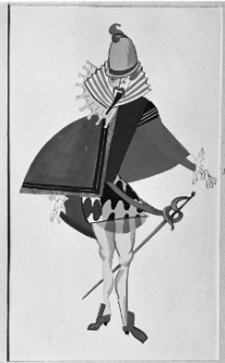 Kantor, Tadeusz, Projekt kostiumu do sztuki "Miarka za miarkę, W. Shakespear'a, 1954, gwasz