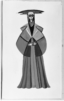 Kantor, Tadeusz, Projekt kostiumu do sztuki "Miarka za miarkę, W. Shakespear'a, 1954, gwasz