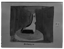 Kantor, Tadeusz, Projekt dekoracji do "Balladyny" Juliusza Słowackiego, akwarela, farba miodowa