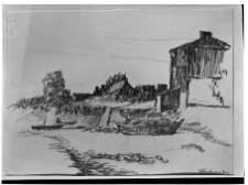 Lebenstein, Jan, Krajobraz z Czerwińska, 1954, rysunek