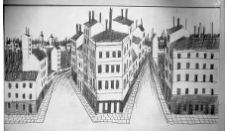 Lebenstein, Jan, Krajobraz miejski, 1956, rysunek