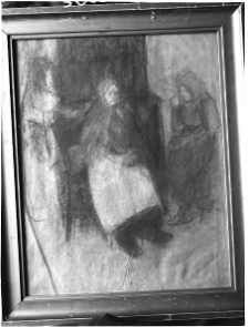 Markowicz, Artur, Kobieta przy piecu, pastel