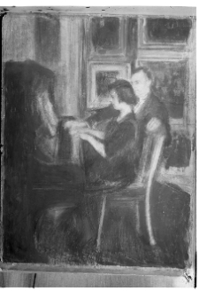 Markowicz, Artur, Portret córki artysty przy fortepianie, pastel