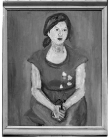 Mellerowicz-Gella, Teresa, Portret z kwiatkiem, 1955, olej