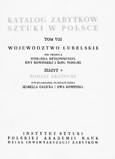 Katalog Zabytków Sztuki w Polsce, t. 8: woj. lubelskie, z. 9: pow. kraśnicki