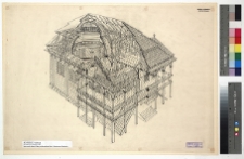 Końskie, synagoga, widok perspektywiczny.