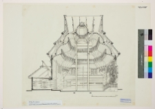 Wołpa, synagoga, przekr&oacute;j perspektywiczny.