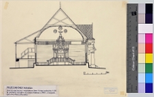 Przedbórz, synagoga, przekrój.