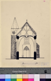 Strzegom, synagoga, przekr&oacute;j.