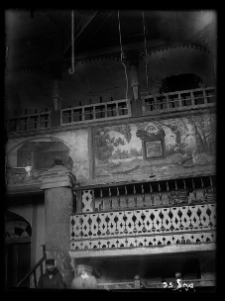 J&oacute;zef&oacute;w nad Wisłą, synagoga, wnętrze. fragment, polichromia.