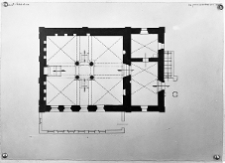 Łańcut, Bożnica, rzut, rysunek J. Witwicki 1933, IS PAN (depozyt d. Urzędu Konserwatorskiego Lwowskiego).