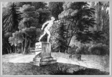 Aleksandria, park (Biała Cerkiew). Posąg Gladiatora. Rys. M. Bierzyńska.