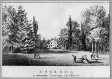 Bachórz, dwór. Widok ogólny wg M. B. Stęczyńskiego, 1847.