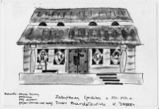 Bardziłowicze, spichlerz. Rys. Zofia Dobrzańska z Korsak&oacute;w.