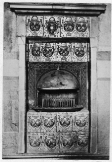 Birżyniany, dwór. Sala jadalna. Kominek.