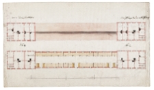 Stajnie przy dziedzińcu gł&oacute;wnym Pałacu Saskiego, rzuty