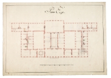 Pałac Br&uuml;hl&oacute;w w Warszawie przy ul. Wierzbowej. Projekt rozbudowy, rzut mezzanina