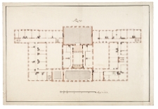 Pałac Br&uuml;hl&oacute;w w Warszawie przy ul. Wierzbowej. Projekt rozbudowy, rzut mezzanina