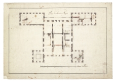 Pałac Br&uuml;hl&oacute;w w Warszawie przy ul. Wierzbowej.Projekt przebudowy, rzut pierwszego piętra
