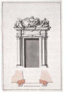 Pałac Br&uuml;hl&oacute;w w Warszawie przy ul. Wierzbowej. Pomiar siedemnastowiecznego portalu z projektem nowego zwieńczenia