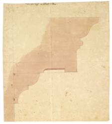 Pałac Br&uuml;hl&oacute;w u zbiegu ul. Wierzbowej i Trębackiej w Warszawie, szablon profilu gzymsu