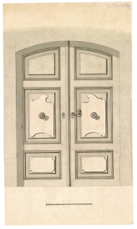 Pałac Brühlów u zbiegu ul. Wierzbowej i Trębackiej w Warszawie,projekt drzwi wejściowych